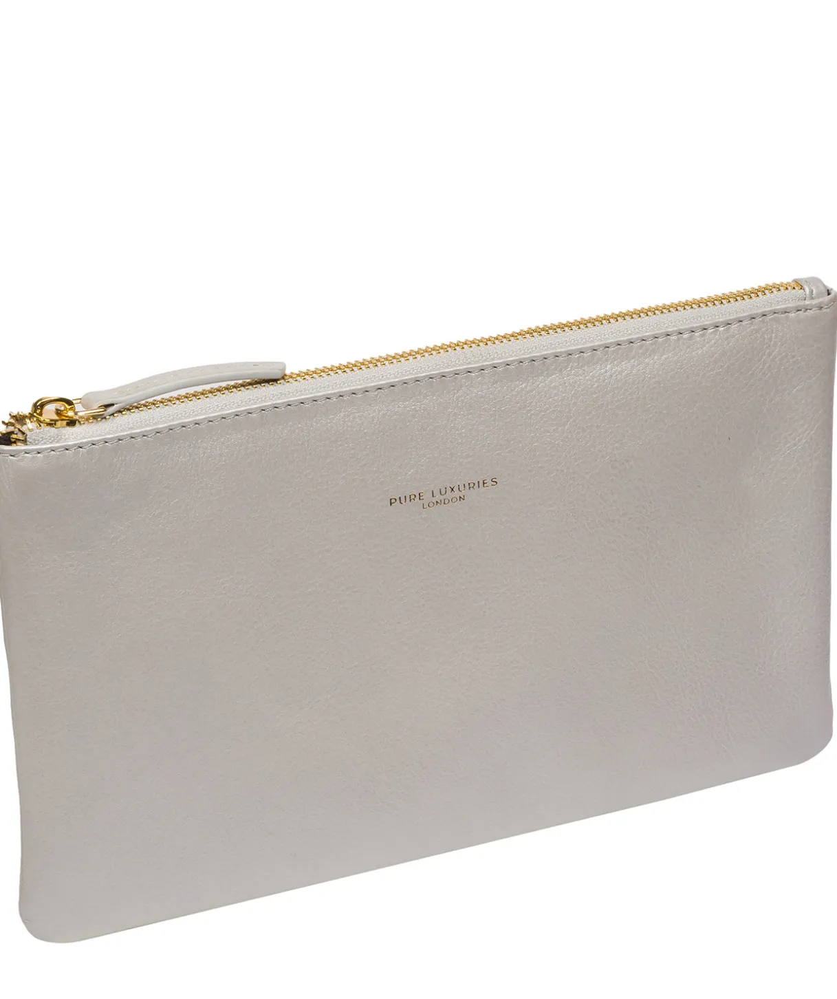Wilmslow' Metallic Silver Nappa Leather Clutch Bag