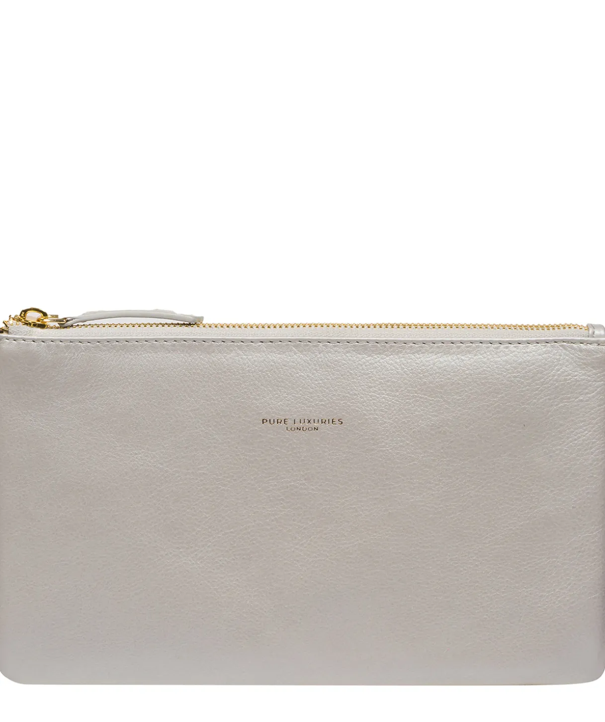 Wilmslow' Metallic Silver Nappa Leather Clutch Bag