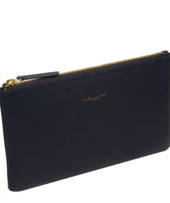 Wilmslow' Navy Nappa Leather Clutch Bag