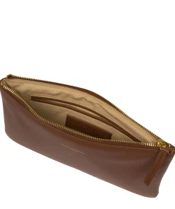 Wilmslow' Tan Nappa Leather Clutch Bag