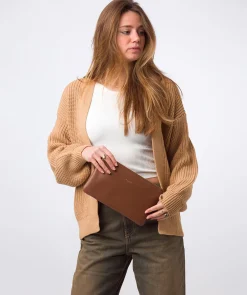 Wilmslow' Tan Nappa Leather Clutch Bag