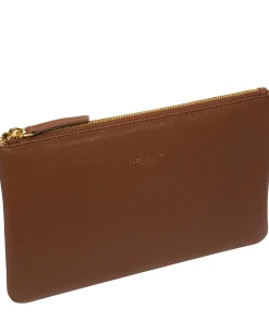 Wilmslow' Tan Nappa Leather Clutch Bag