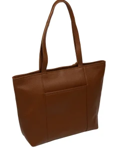 Wimbley' Tan Leather Tote Bag