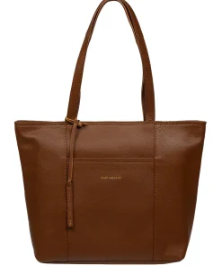 Wimbley' Tan Leather Tote Bag
