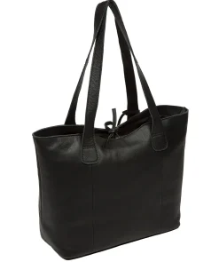 Windsor' Black Leather Tote Bag