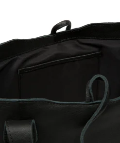 Windsor' Black Leather Tote Bag