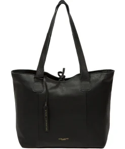 Windsor' Black Leather Tote Bag