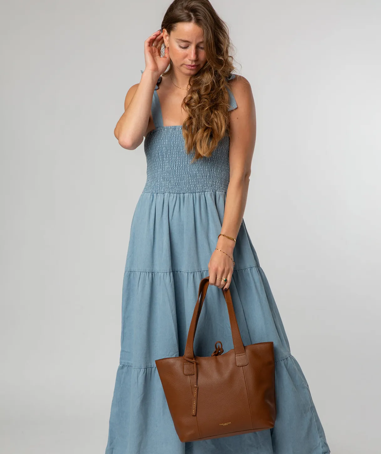 Windsor' Tan Leather Tote Bag