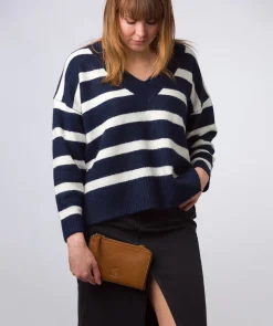 Winnie' Dark Tan Leather Cross Body Phone Clutch Bag