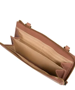 Winnie' Subtle Pink Leather Cross Body Phone Clutch Bag