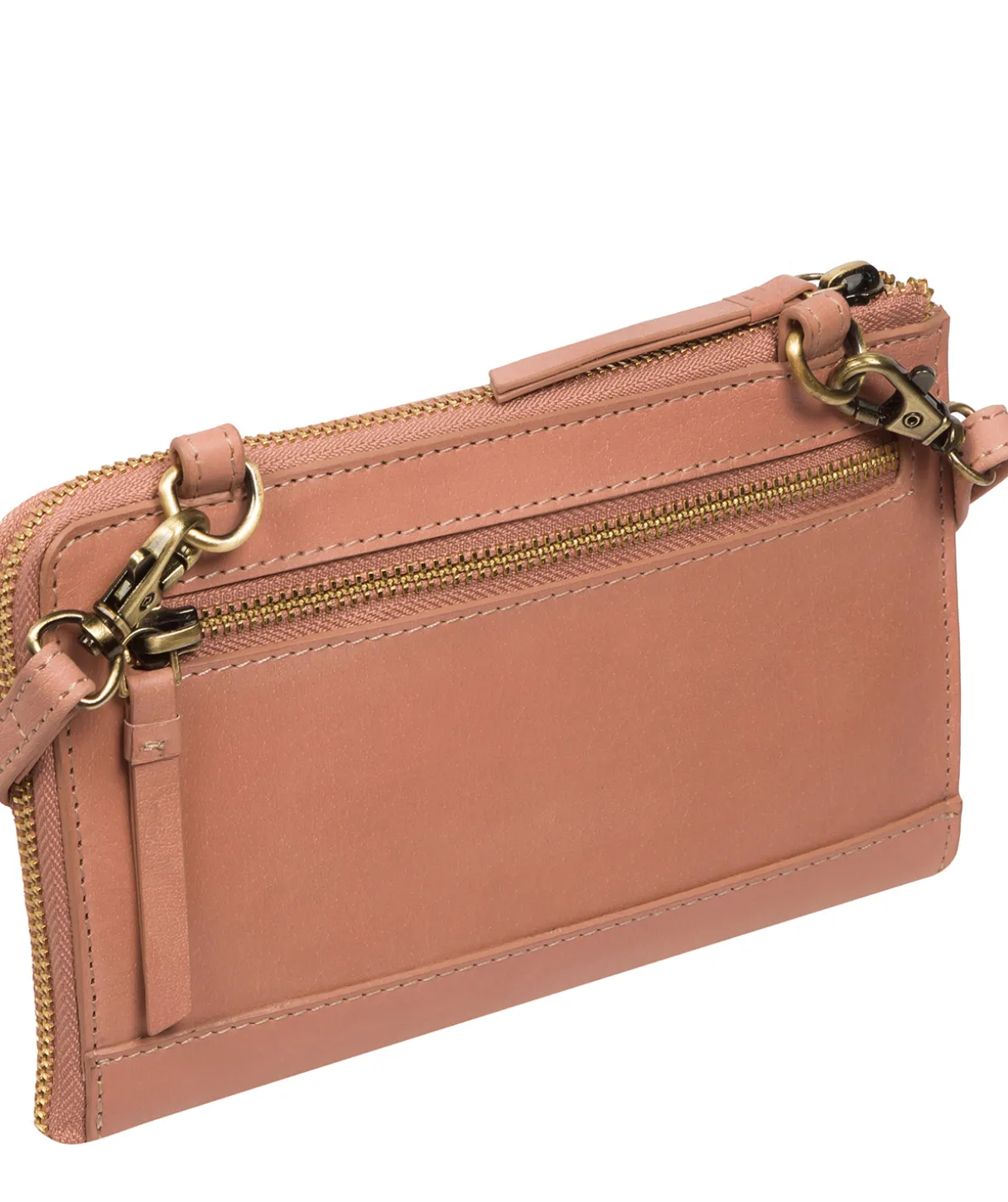Winnie' Subtle Pink Leather Cross Body Phone Clutch Bag