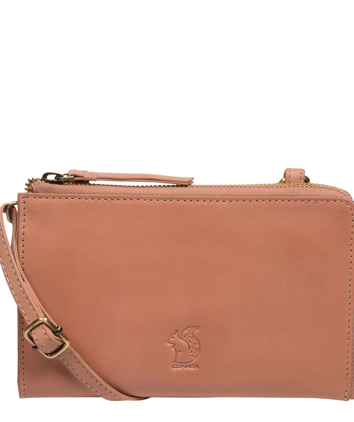 Winnie' Subtle Pink Leather Cross Body Phone Clutch Bag