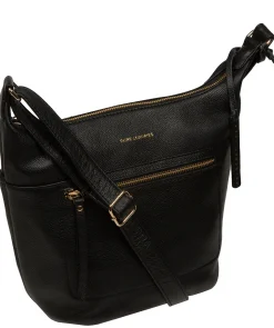 Wittering' Black Leather Shoulder Bag