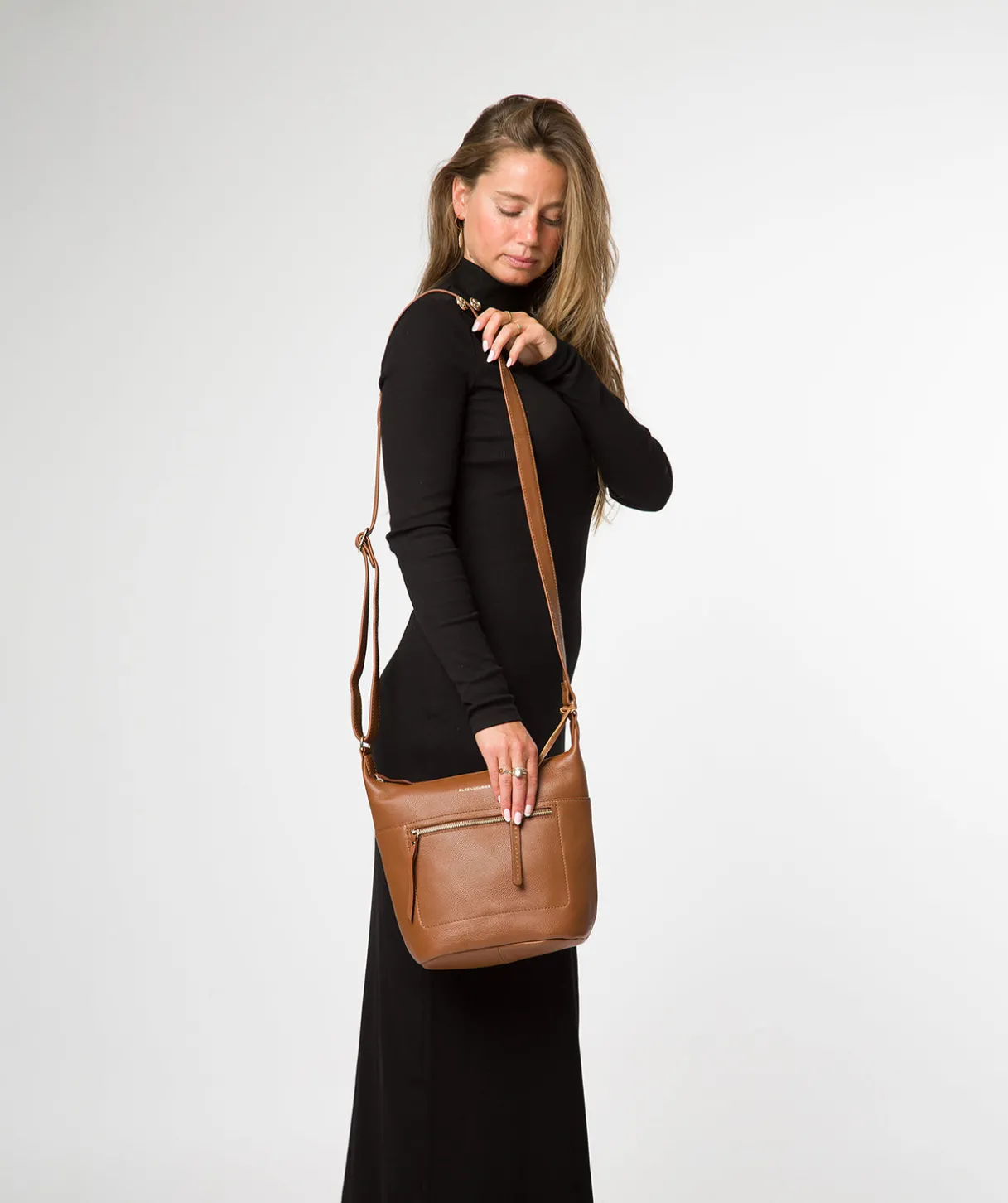 Wittering' Tan Leather Shoulder Bag