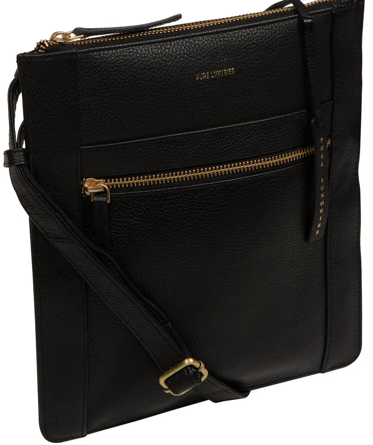 Wren' Black Leather Cross Body Bag