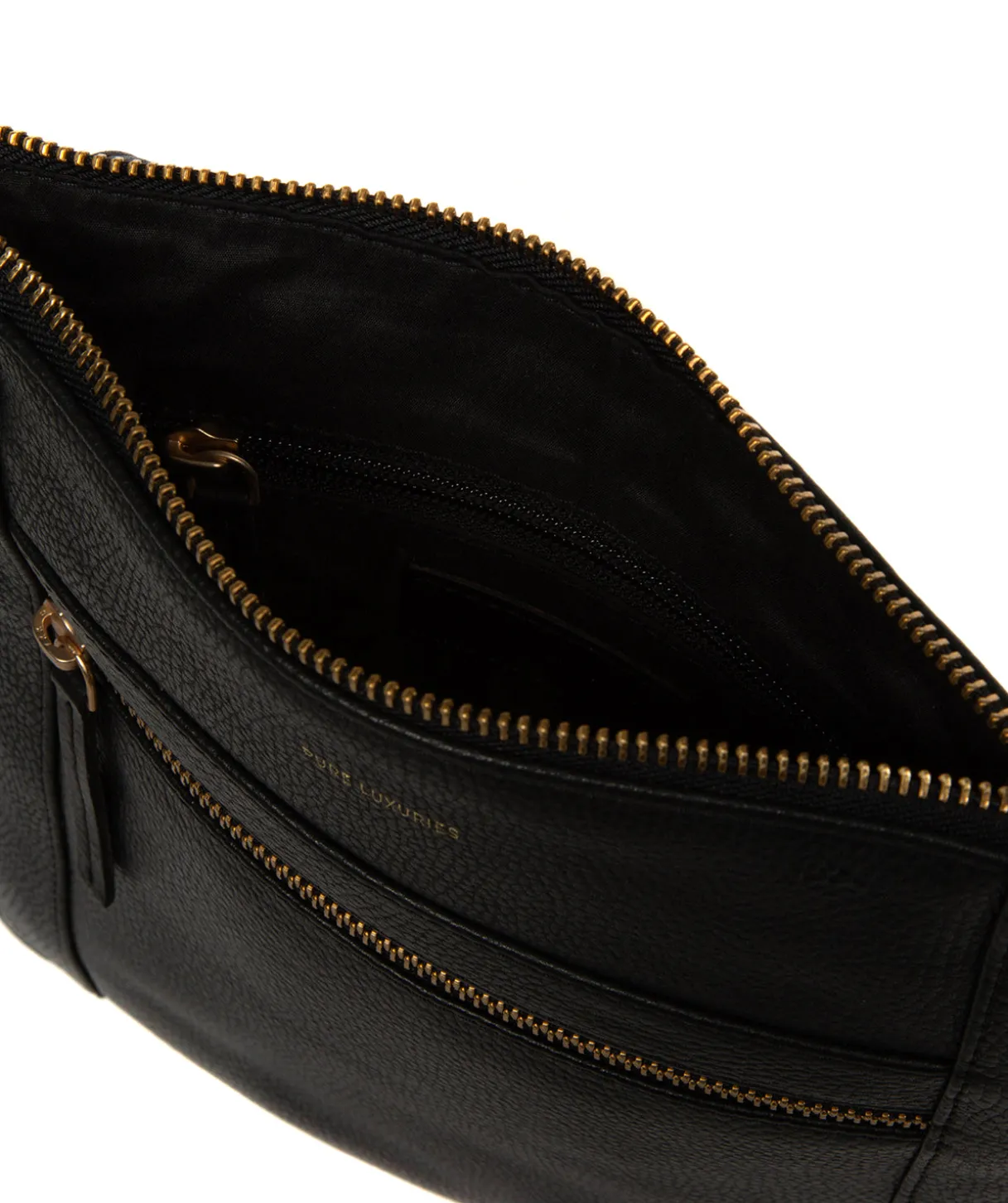 Wren' Black Leather Cross Body Bag