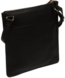 Wren' Black Leather Cross Body Bag