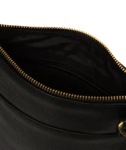 Wren' Black Leather Cross Body Bag
