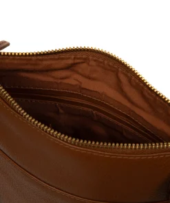 Wren' Rich Tan Leather Cross Body Bag