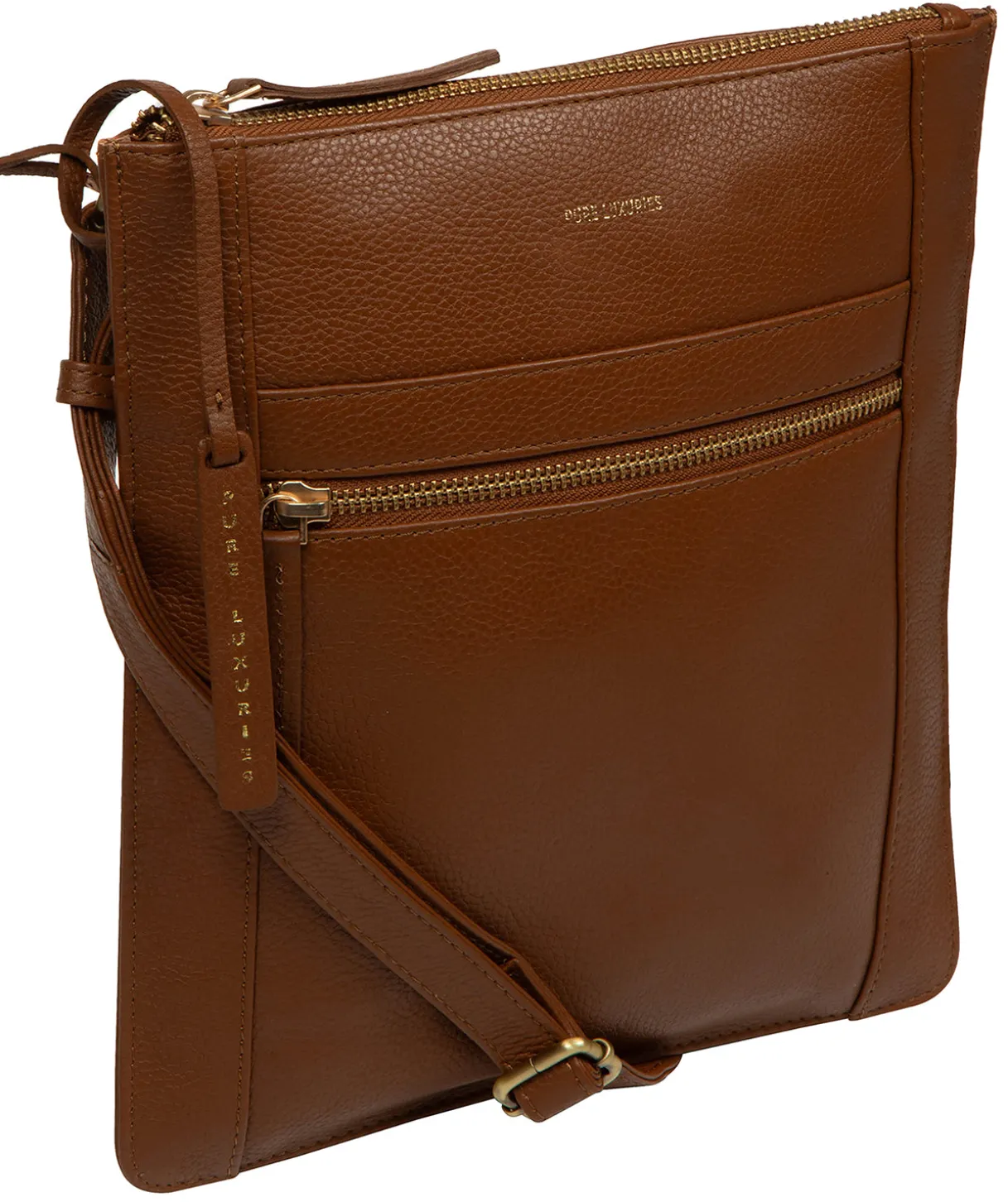 Wren' Rich Tan Leather Cross Body Bag