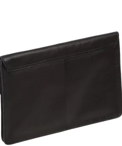 Yara' Black Leather Clutch Bag