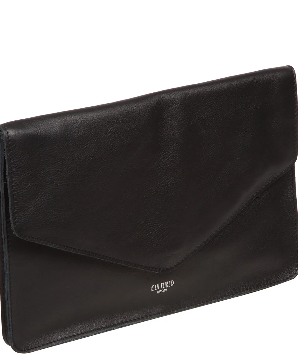 Yara' Black Leather Clutch Bag