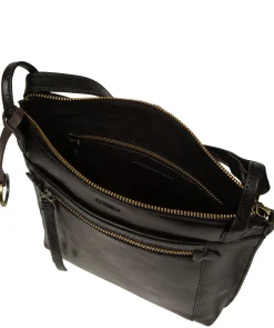 Zarro' Black Leather Shoulder Bag