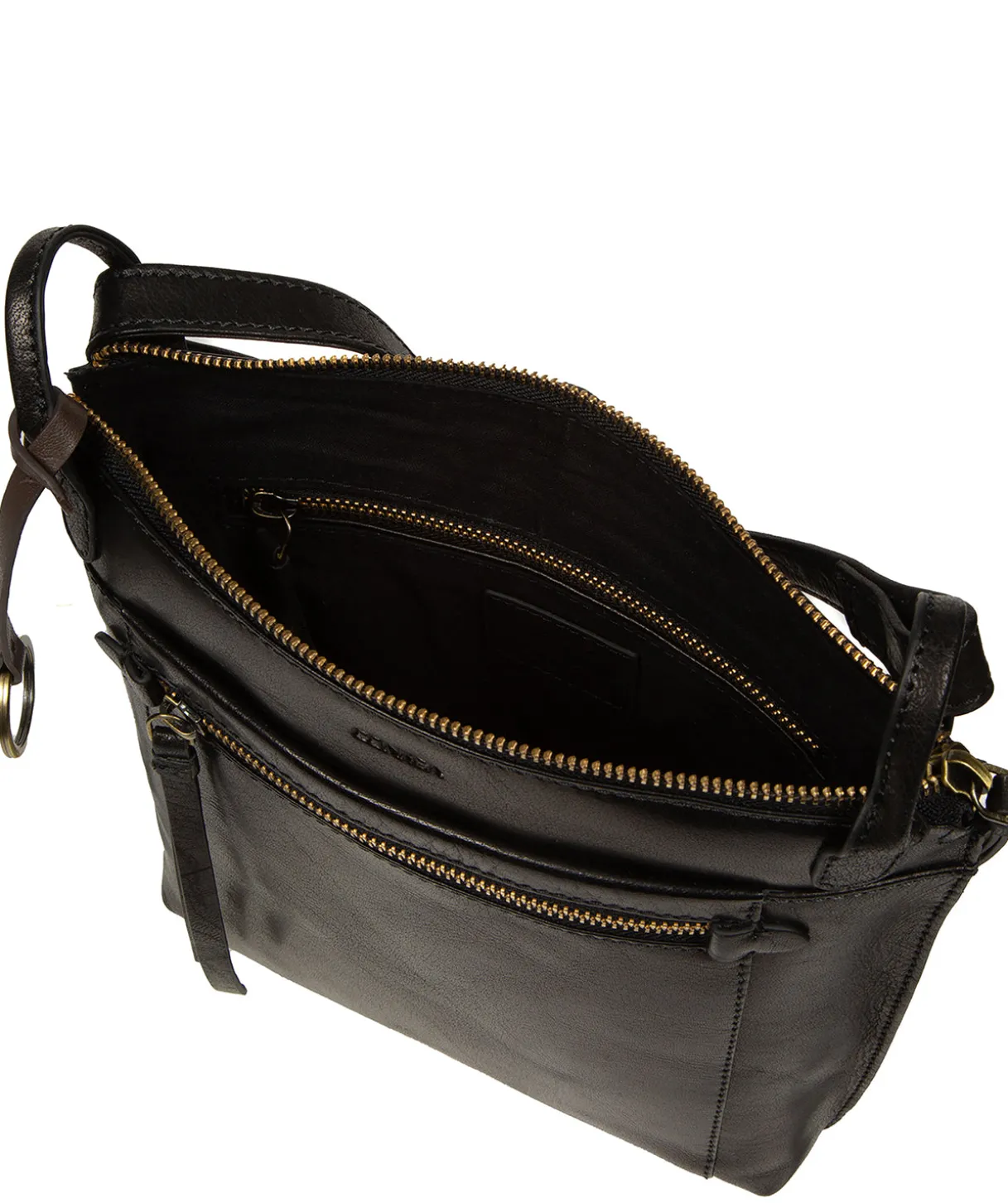Zarro' Black Leather Shoulder Bag
