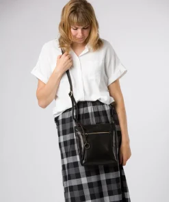 Zarro' Black Leather Shoulder Bag