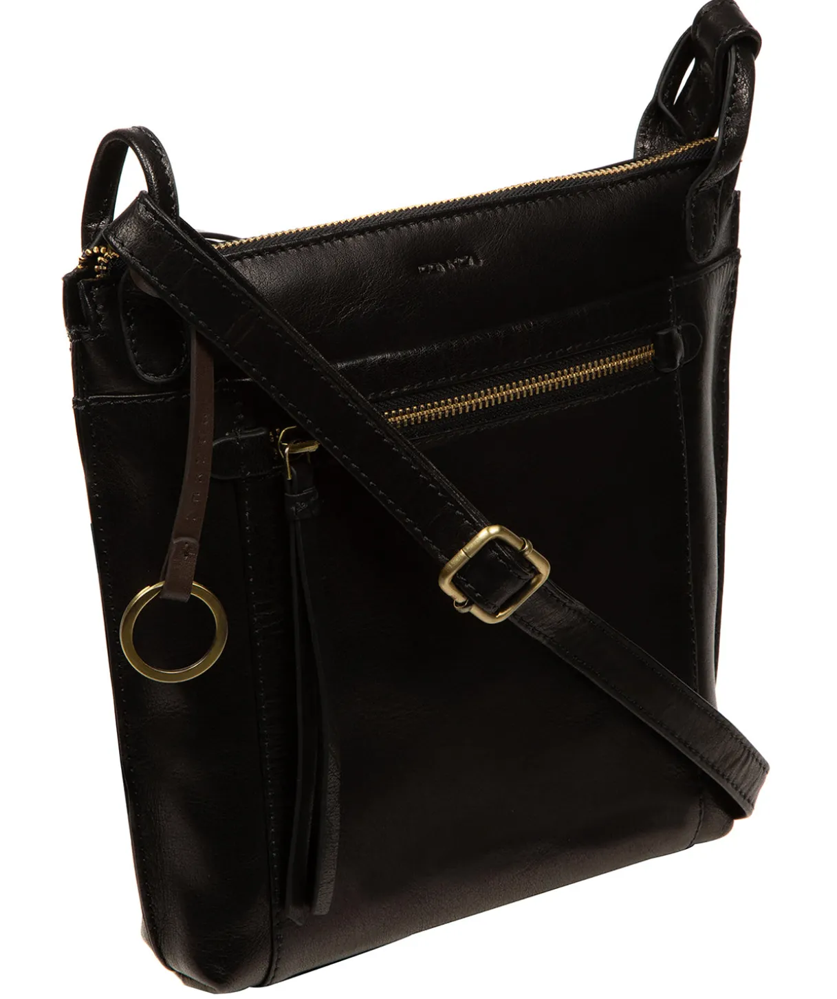 Zarro' Black Leather Shoulder Bag