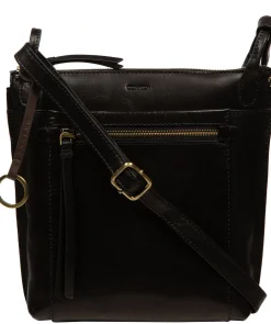 Zarro' Black Leather Shoulder Bag