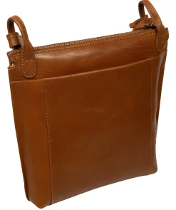 Zarro' Dark Tan Leather Shoulder Bag