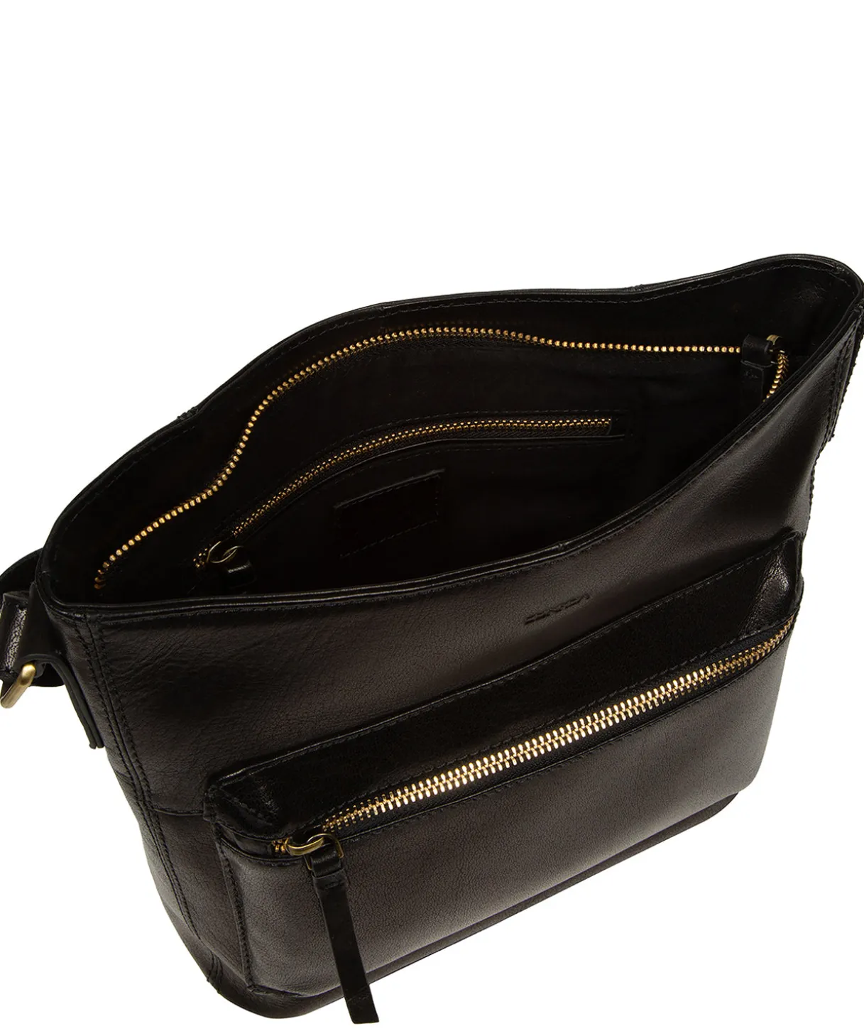 Zinnia' Black Leather Cross Body Bag
