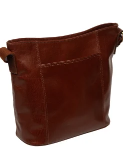 Zinnia' Conker Brown Leather Cross Body Bag