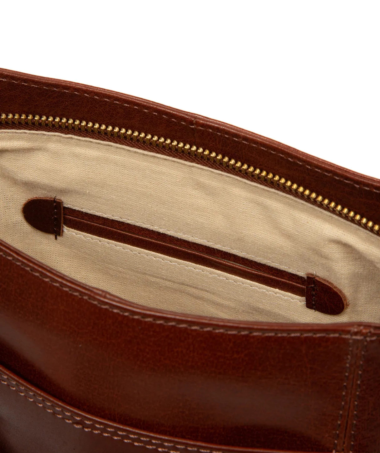 Zinnia' Conker Brown Leather Cross Body Bag