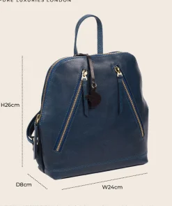 Zoe' Conker Brown Leather Backpack