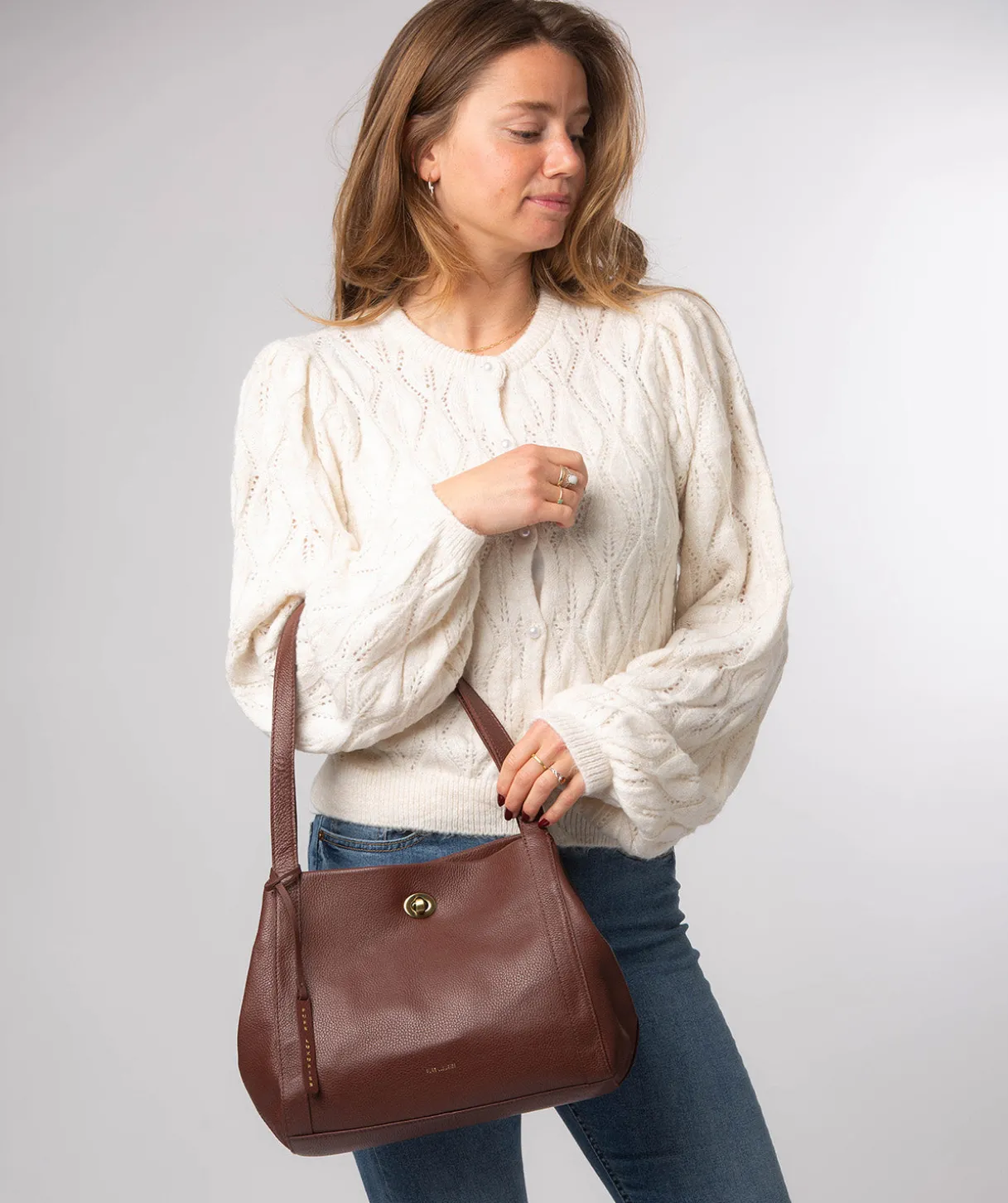 Zoff' Chestnut Leather Handbag
